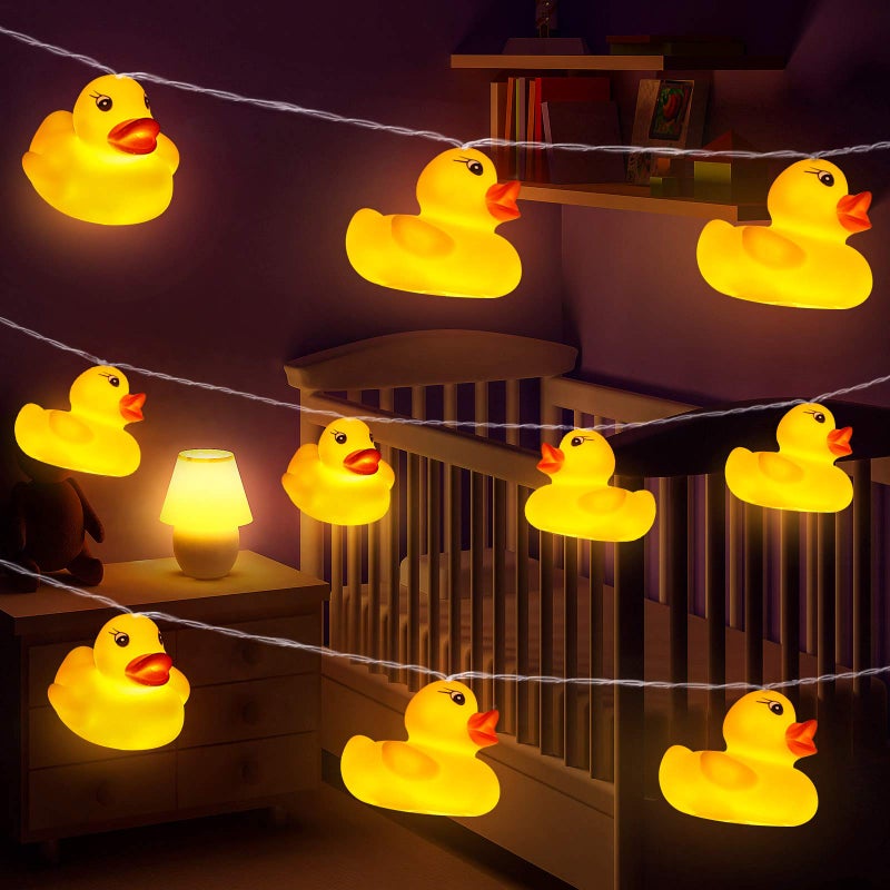 AceList أضواء خيط LED للأطفال من AceList 20 LED لغرف الأطفال لتزيين الجدران والنوافذ والأشجار للحفلات والحدائق وغرف النوم والمعيشة والسكن الجامعي - صوت ضغط صاخب - بطة - Image 1